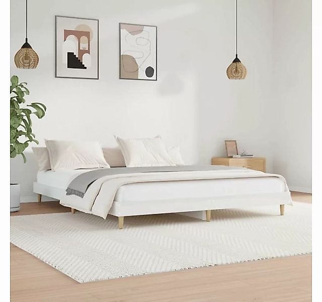 furnicato Bett Bettgestell Hochglanz-Weiß 160x200 cm Holzwerkstoff günstig online kaufen