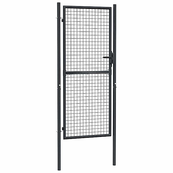 vidaXL Gitter-Gartentor Verzinkter Stahl 100 x 200 cm Grau 145775 günstig online kaufen