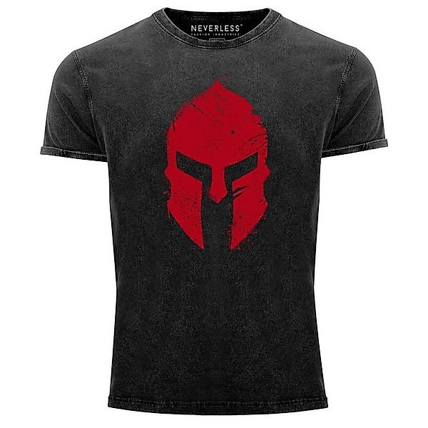 Neverless Print-Shirt Herren Vintage Shirt Print Sparta-Helm Aufdruck Gladi günstig online kaufen