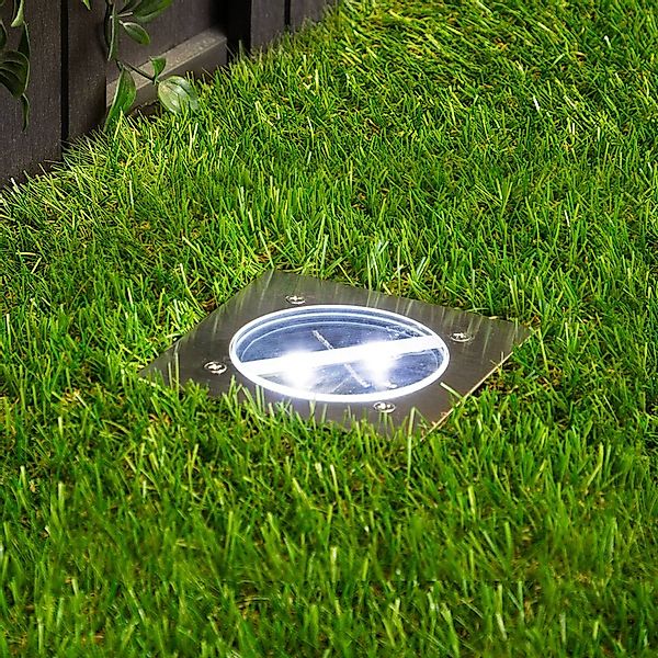 Ranex Solar Bodenstrahler Quadratisch 0,12 W Silber 5000.198 günstig online kaufen