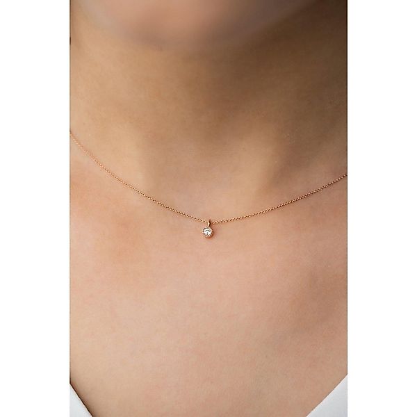 iz-el Silberkette Kette Rosegold Solitär Zirkonia günstig online kaufen