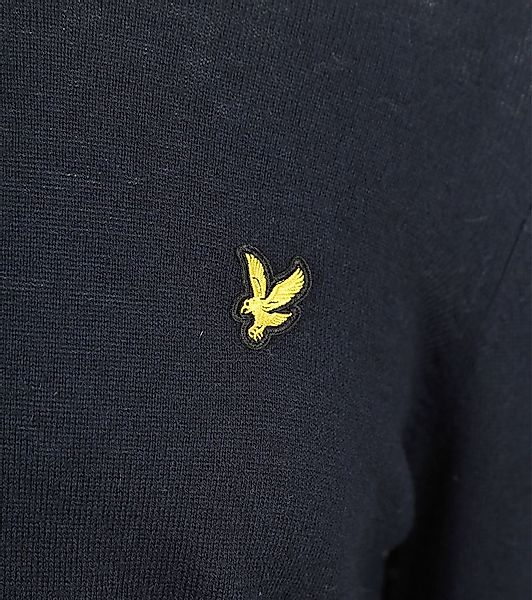 Lyle & Scott Half Zip Pull Merino Wolle Navy - Größe L günstig online kaufen