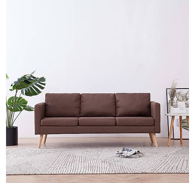 vidaXL Sofa 3-Sitzer-Sofa Stoff Braun Couch günstig online kaufen