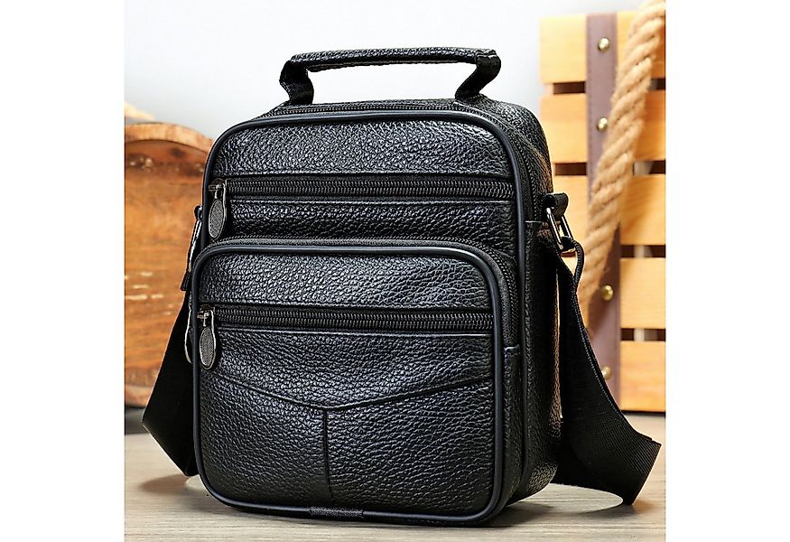 YUBRO-STUDIO Messenger Bag Herren Umhängetasche Leder Crossbody Tasche Rind günstig online kaufen