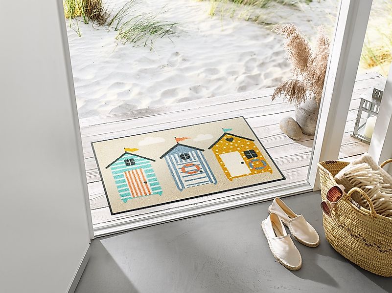 wash+dry by Kleen-Tex Fußmatte "Bee Happy" rechteckig günstig online kaufen