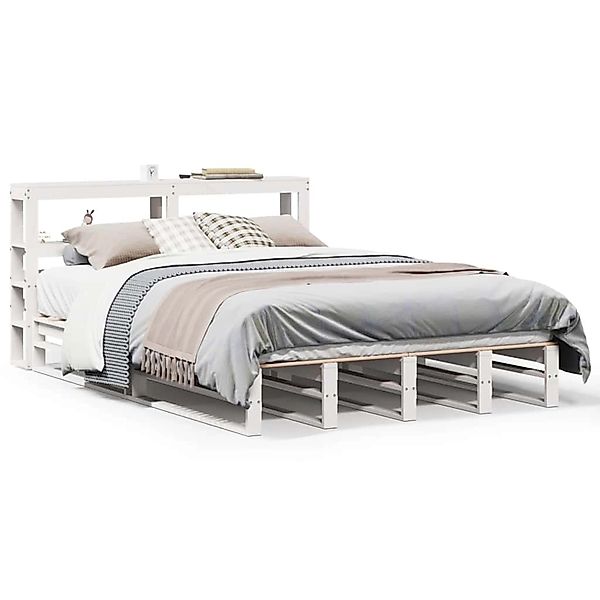 vidaXL Massivholzbett ohne Matratze Weiß 160x200 Kiefernholz 3306502 günstig online kaufen