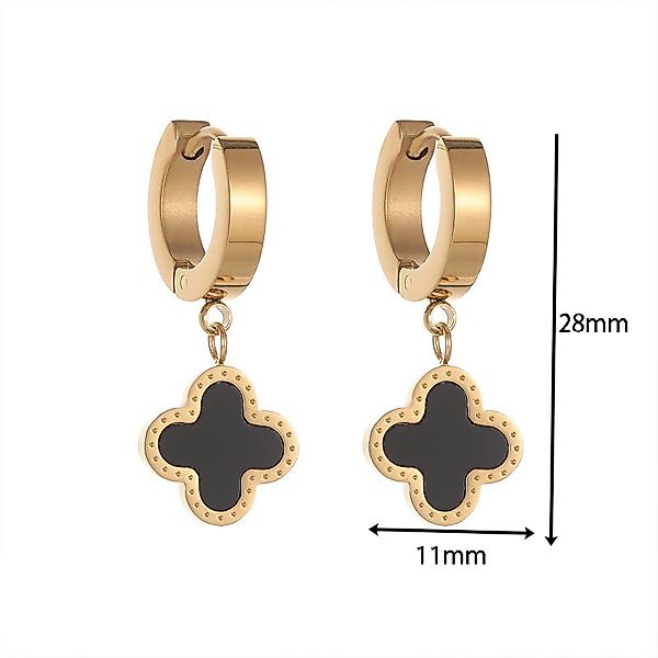 KARMA Paar Ohrhänger Kleeblatt Silber Gold günstig online kaufen