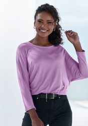 LASCANA 3/4-Arm-Shirt "aus leichter Feinstrickqualität" mit Fledermausärmel günstig online kaufen