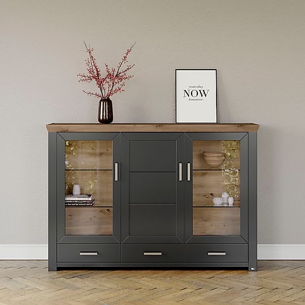 set one by Musterring Highboard "York" Typ 57, mit Glastüren, viel Stauraum günstig online kaufen