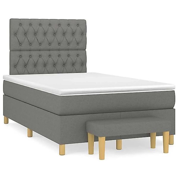 vidaXL Boxspringbett mit Matratze Dunkelgrau 120x190 cm Stoff 3270426 günstig online kaufen