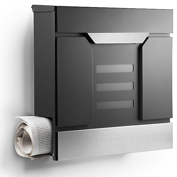 NewHabitat Briefkasten Moderner Wandbriefkasten Personalisierbar Anthrazit günstig online kaufen