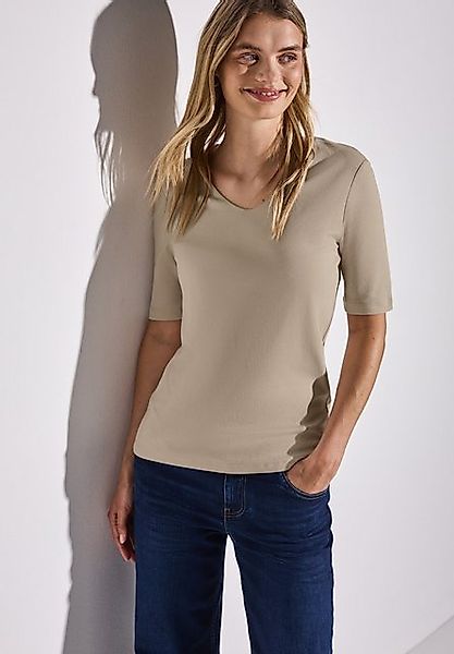 STREET ONE Kurzarmshirt Style Palmira mit tiefem Rundhalsausschnitt günstig online kaufen