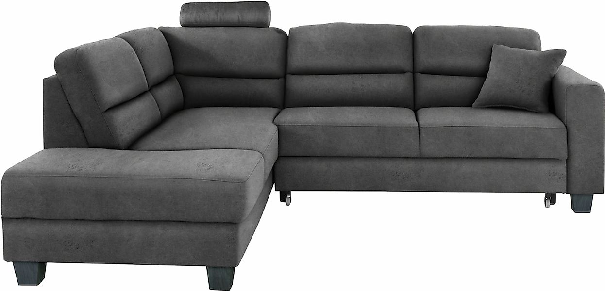 TRENDMANUFAKTUR Ecksofa, inklusive einer Kopfstütze, wahlweise mit Schlaffu günstig online kaufen