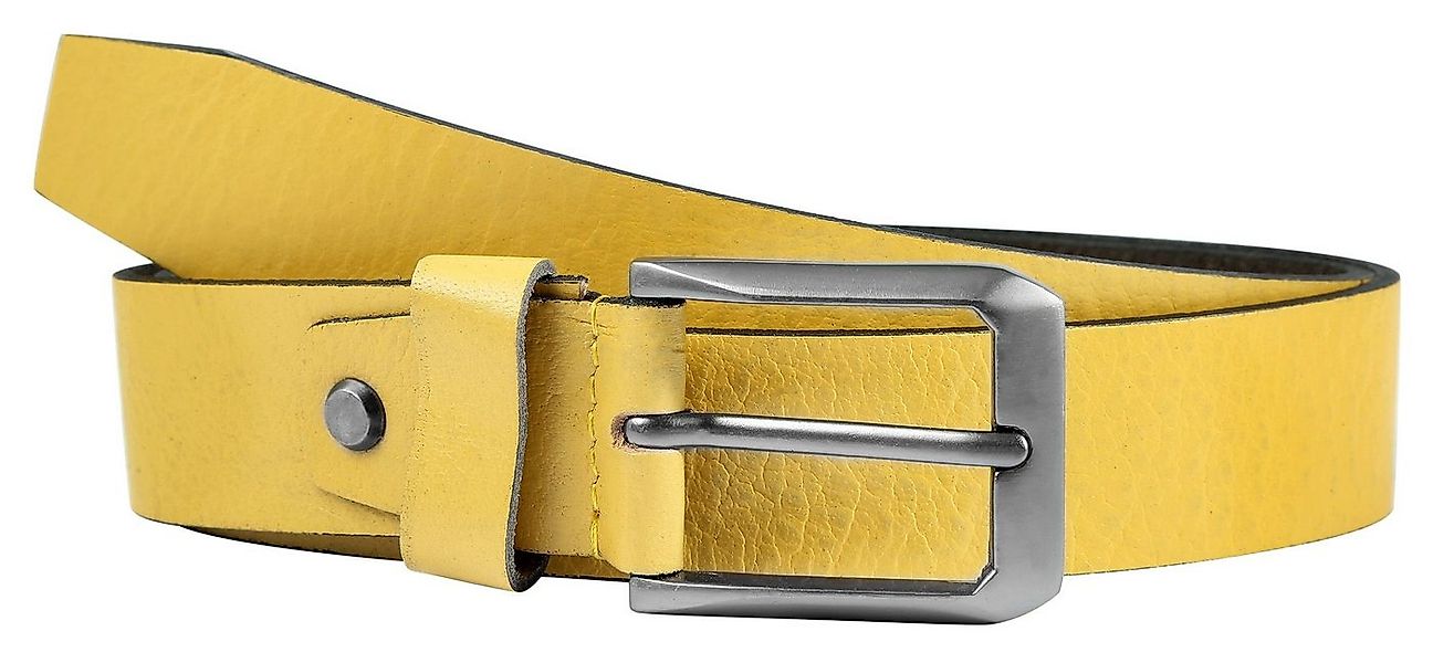 Leonardo Verrelli Ledergürtel hochwertiges Echt Leder, gelb, 85 cm - 125 cm günstig online kaufen