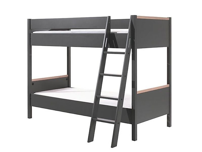 möbelando Etagenbett LONDON, in Anthrazit/Buche. Abmessungen (BxHxT) 210x16 günstig online kaufen