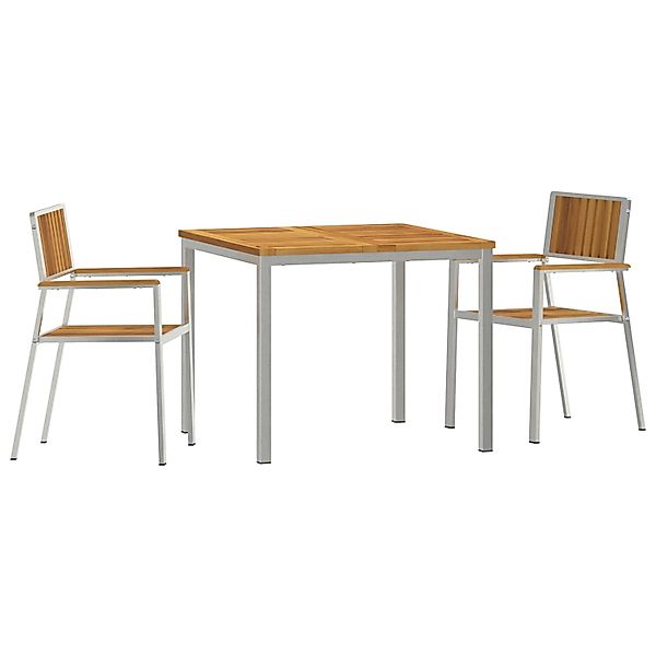 vidaXL 3-Teiliges Garten Esszimmer Set Massivholz Akazie 3334789 günstig online kaufen
