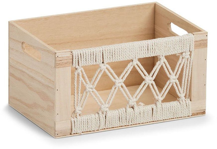 Zeller Present Dekokiste "Aufbewahrungskiste Boho", Holz"" Makramee-Design günstig online kaufen