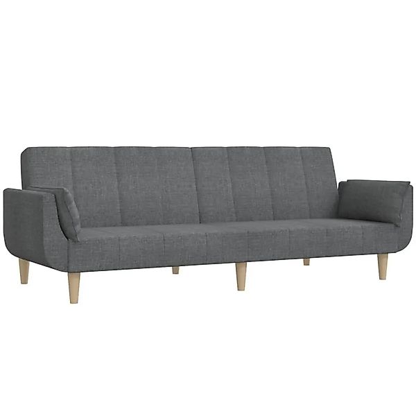 vidaXL Schlafsofa 2-Sitzer mit 2 Kissen Hellgrau Stoff 375869 günstig online kaufen