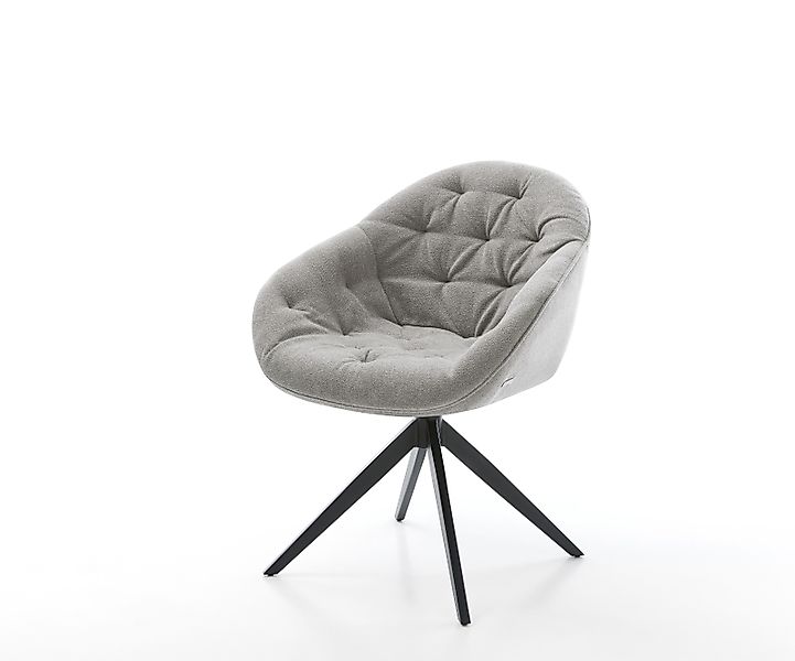 Drehstuhl Gaio-Flex Strukturstoff Soft Grau Kreuzgestell breit Schwarz 360° günstig online kaufen