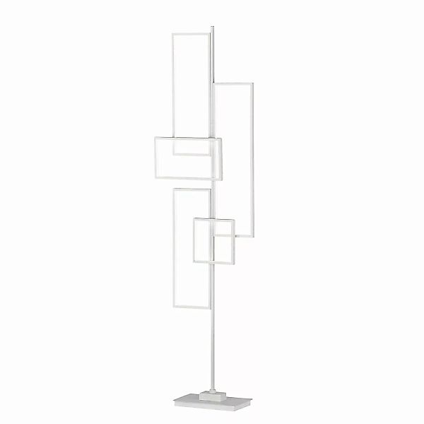 home24 Trio LED-Stehleuchte Tucson Eisen Weiß 45x161x18 cm (BxHxT) Dimmbar günstig online kaufen