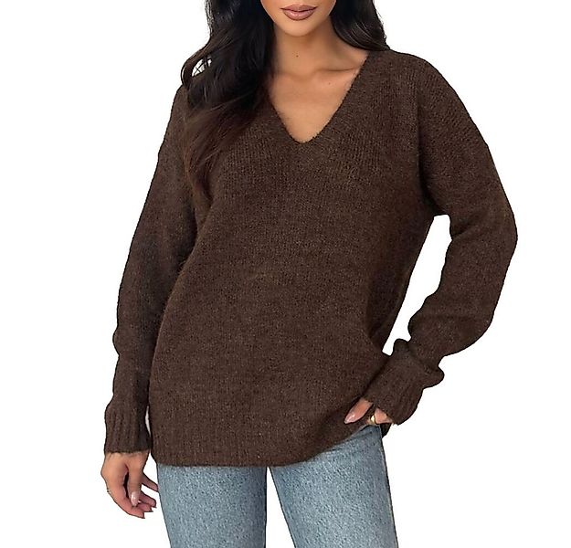 Ital-Design V-Ausschnitt-Pullover V-Ausschnitt Pullover für Damen – Komfort günstig online kaufen