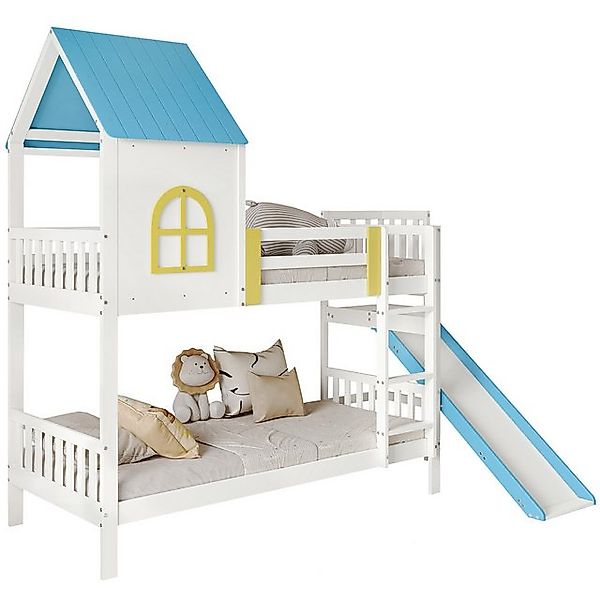 REDOM Etagenbett Funktionsbett,Hausbett mit Fallschutz und Gitter (Etagenbe günstig online kaufen