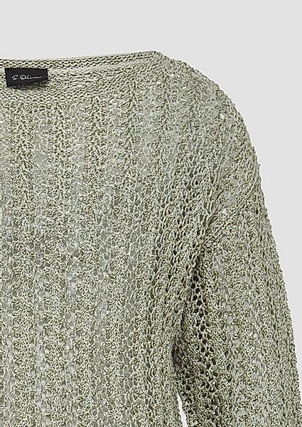 s.Oliver BLACK LABEL Strickpullover Semitransparenter Pullover aus Ajourstr günstig online kaufen