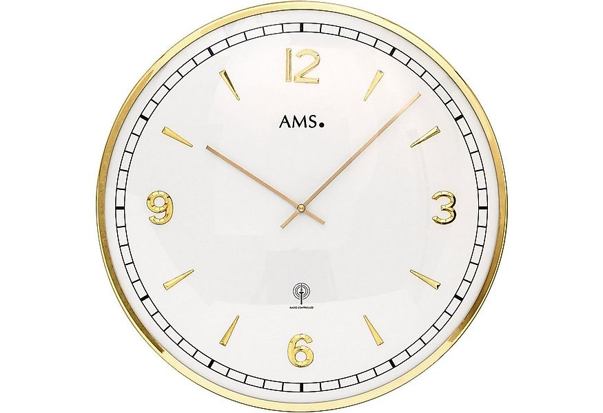 AMS Funkwanduhr F5609 (Quarzuhr, Ø ca. 40 cm, Arbeitszimmer, Wohnzimmer, Es günstig online kaufen