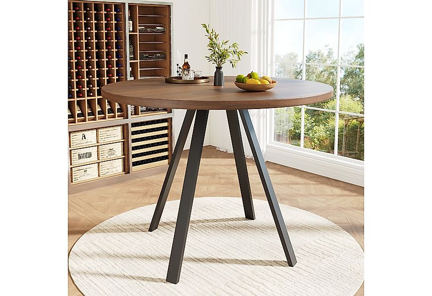 Flieks Esstisch (1-St., 1 Tisch 80x75 cm), runder Küchentisch Walnussfarben günstig online kaufen