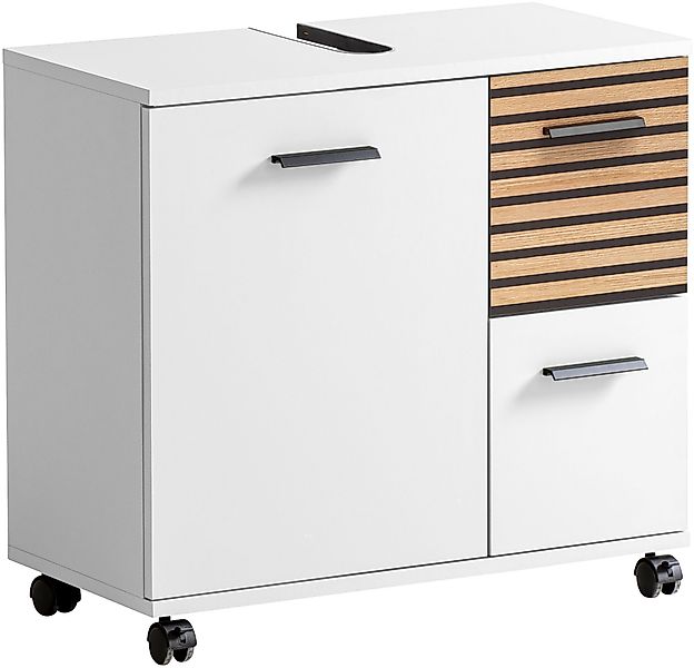 welltime Waschbeckenunterschrank "Katta, Breite 65 cm", Oberboden mit Sipho günstig online kaufen