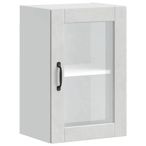vidaXL Küchen-Hängeschrank mit Glastür Porto Betongrau 854011 günstig online kaufen
