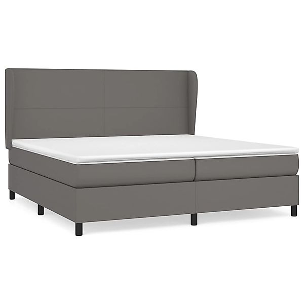 vidaXL Boxspringbett mit Matratze Grau 200x200 cm Kunstleder1469549 günstig online kaufen