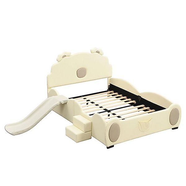 Gotagee Polsterbett Kinderbett Bärenbett mit Rutsche Doppelbett Jugendbett günstig online kaufen