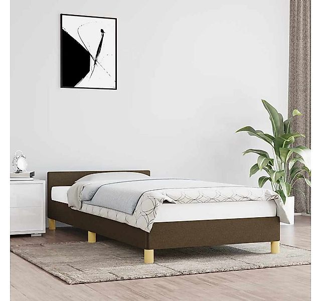furnicato Bettgestell ohne Matratze Dunkelbraun 100x200 cm Stoff (1-tlg) günstig online kaufen