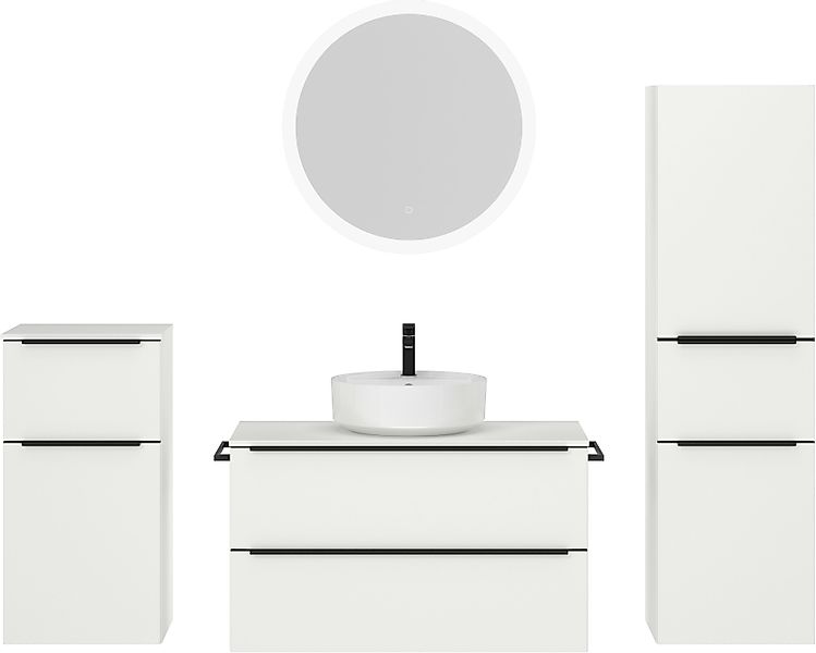 nobilia® Badmöbel-Set »Alvene«, (4 St., vormontiert, mit Soft-Close), inkl. günstig online kaufen