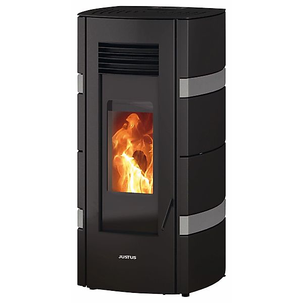 Justus Pelletofen Sia Stahl Schwarz-Grau 8 kW mit Automatik günstig online kaufen