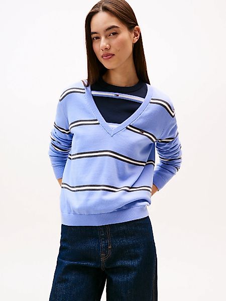 Tommy Jeans V-Ausschnitt-Pullover "TJW ESSENTIAL VNECK SWEATER EXT", mit Lo günstig online kaufen