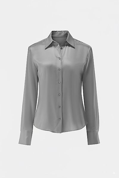 Hemdbluse tailliert aus Seidensatin-Stretch günstig online kaufen