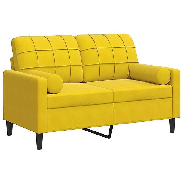 vidaXL 2-Sitzer-Sofa mit Zierkissen Gelb 120 cm Samt 2150044 günstig online kaufen