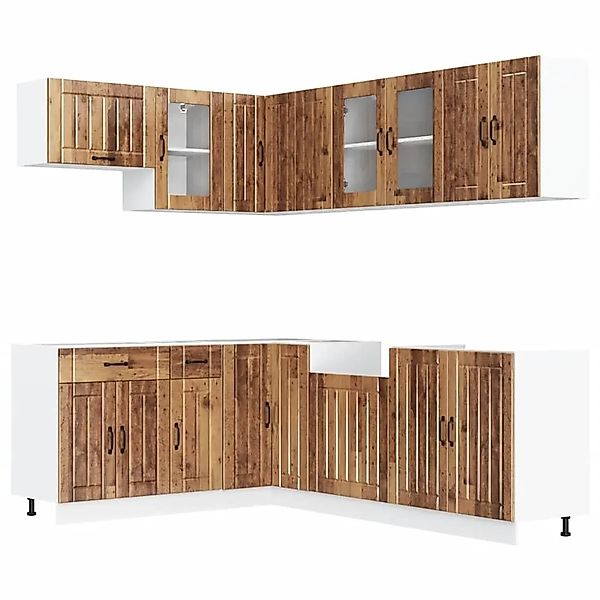 vidaXL 11 Tlg Küchenschrank-Set Lucca Altholz-Optik Holzwerkstoff 3314899 günstig online kaufen