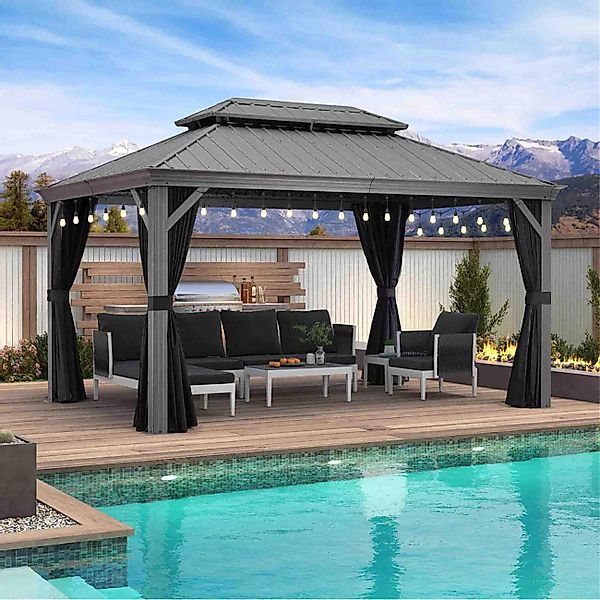 PURPLE LEAF Pavillon Hardtop Alu Gartenpavillon günstig online kaufen