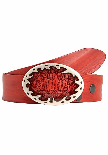 Rettungsring Gürtel Ledergürtel mit austauschbarer Schließe "Flamme Oval Ro günstig online kaufen