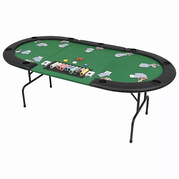9-spieler Poker Falttisch 3-fach Faltbar Oval Grün günstig online kaufen