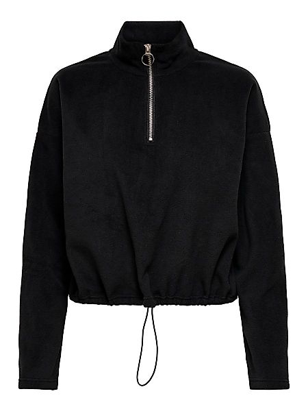 ONLY Fleece Zipper Pullover Damen Schwarz günstig online kaufen