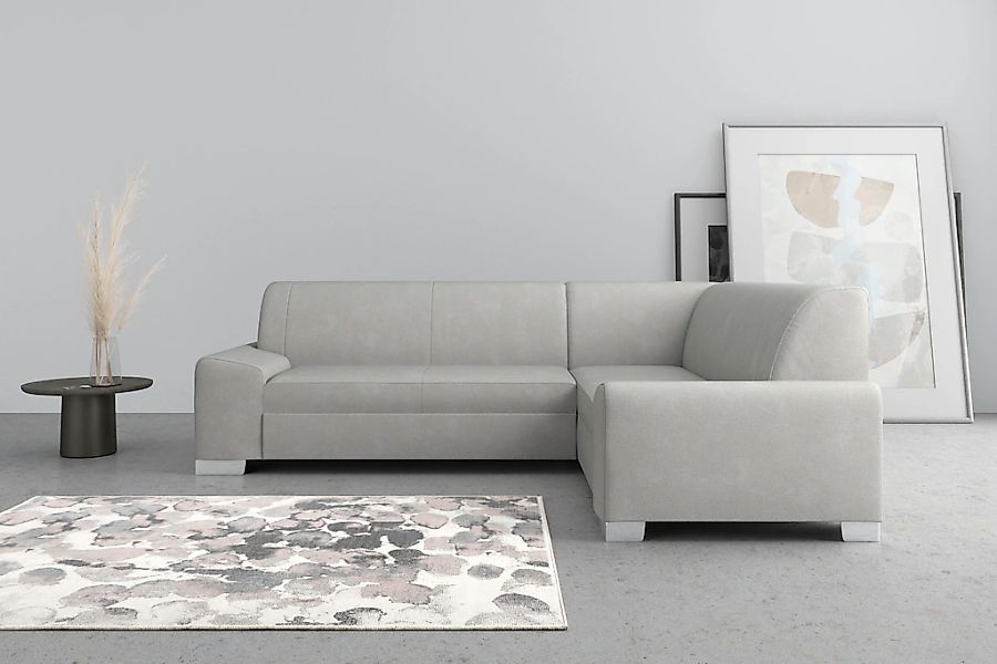 DOMO collection Ecksofa "Anzio in kubischer Formensprache, flache Armlehnen günstig online kaufen