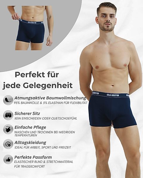 USA Griffin Boxershorts Herren Unterhosen (SET, 3er Pack) Stretchmaterial günstig online kaufen