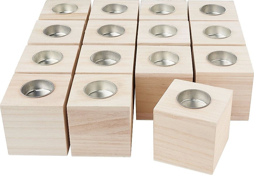 VBS XXL Teelichthalter Würfel, 15 Stück günstig online kaufen