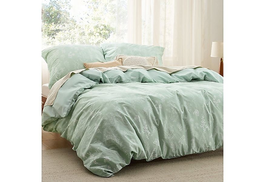 BEDSURE Wendebettwäsche mit Zweige-Design und Reißverschluss, ÖKO-TEX zerti günstig online kaufen