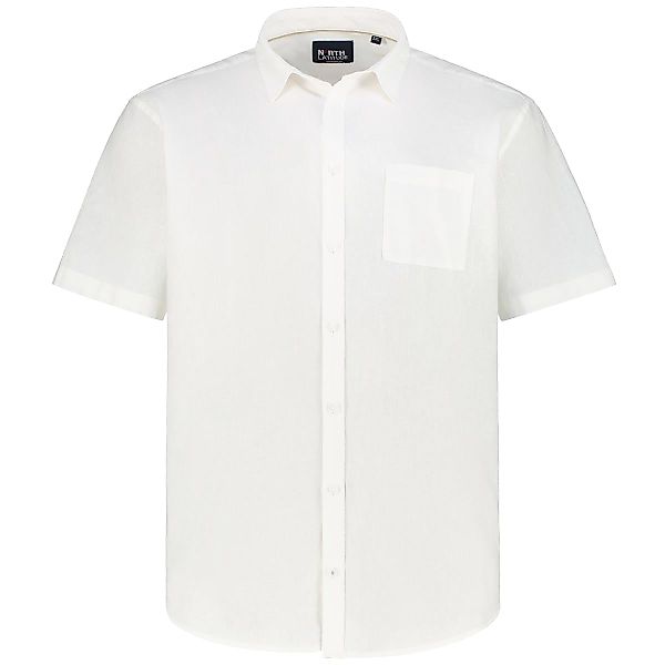 North Freizeithemd mit Leinen Farbe weiß Größe: 5XL günstig online kaufen