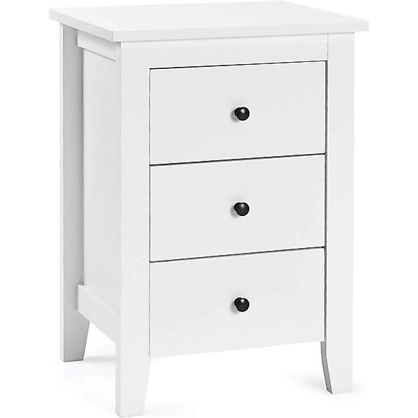 Costway Nachttisch mit 3 Schubladen 46 x 37 x 65 cm Weiß günstig online kaufen